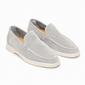 Men's Light Grey Suede Boat Loafers – Bruce & Co Marivon – image 1
