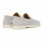 Men's Light Grey Suede Boat Loafers – Bruce & Co Marivon – image 4