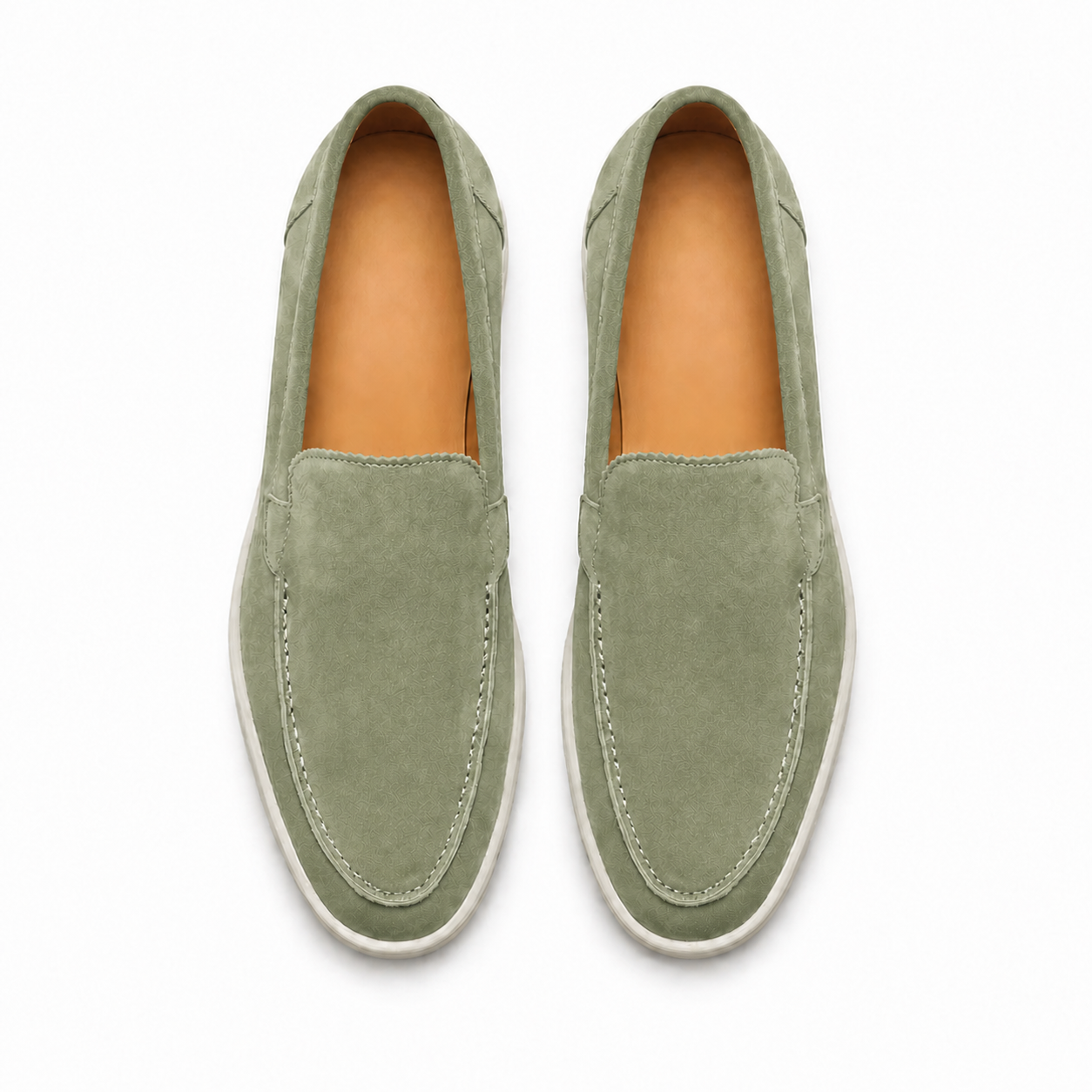 Men's Sage Green Suede Boat Loafers – Bruce & Co Marivon – image 3