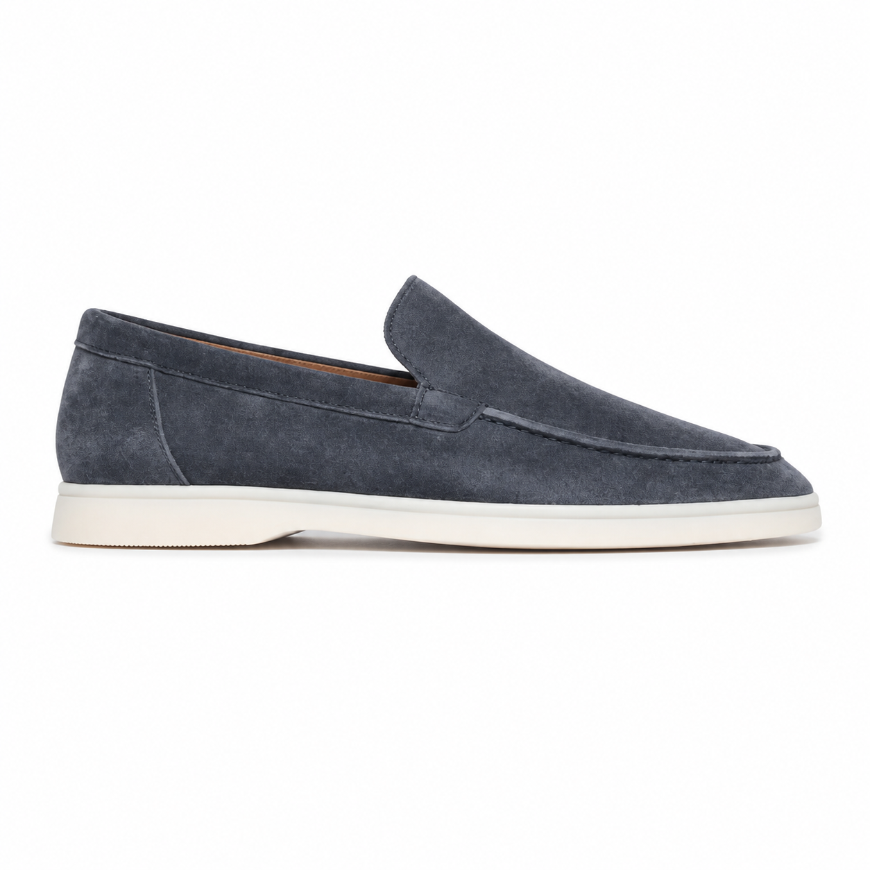 Men's Steel Blue Suede Boat Loafers – Bruce & Co Marivon – image 2