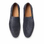 Men's Steel Blue Suede Boat Loafers – Bruce & Co Marivon – image 3
