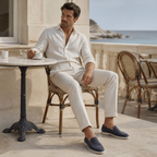 Men's Steel Blue Suede Boat Loafers – Bruce & Co Marivon – image 7