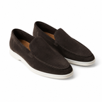 Men's Warm Grey Suede Boat Loafers – Bruce & Co Marivon – image 1