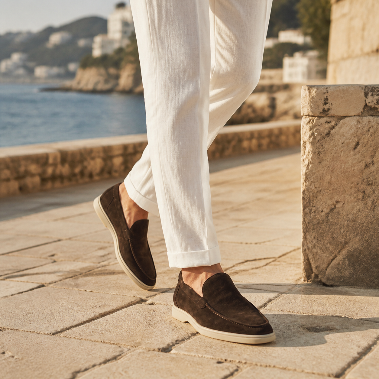 Men's Warm Grey Suede Boat Loafers – Bruce & Co Marivon – image 6