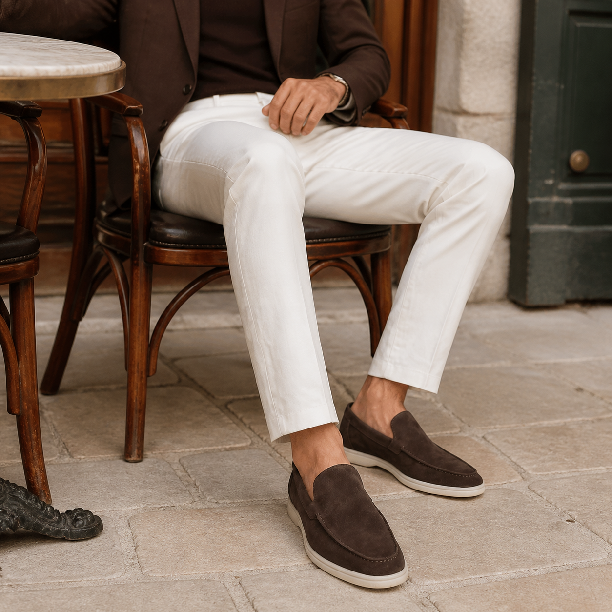 Men's Warm Grey Suede Boat Loafers – Bruce & Co Marivon – image 7