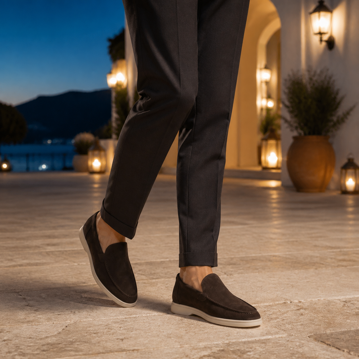 Men's Warm Grey Suede Boat Loafers – Bruce & Co Marivon – image 8