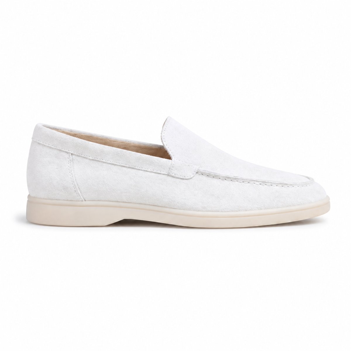 Men's White Suede Boat Loafers – Bruce & Co Marivon – image 2