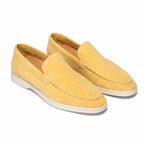 Men's Yellow Suede Boat Loafers – Bruce & Co Marivon – image 1