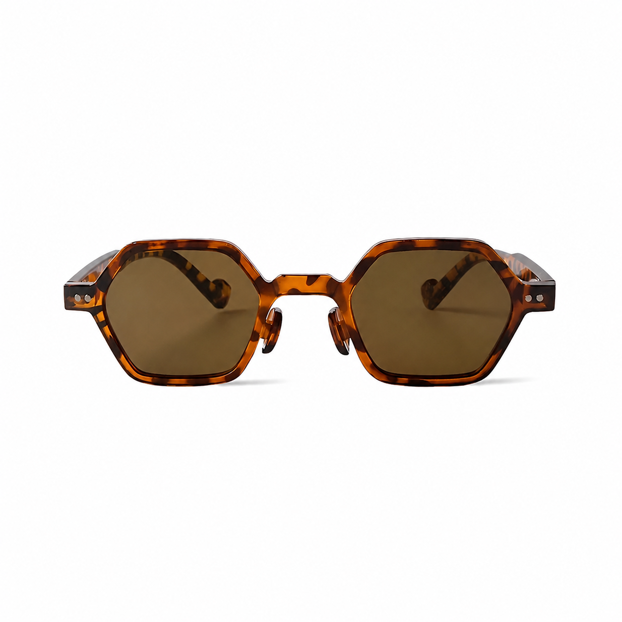 Bruce & Co MARSEILLE tortoise frame brown lens front view on pure white