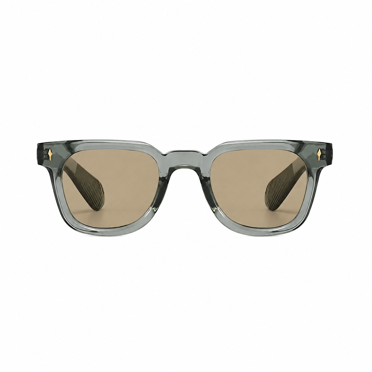 Bruce & Co MEDELLIN Green frame brown lens front on pure white background