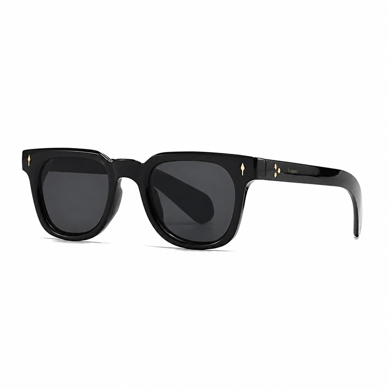 Bruce & Co MEDELLIN Black frame black lens angle on pure white background
