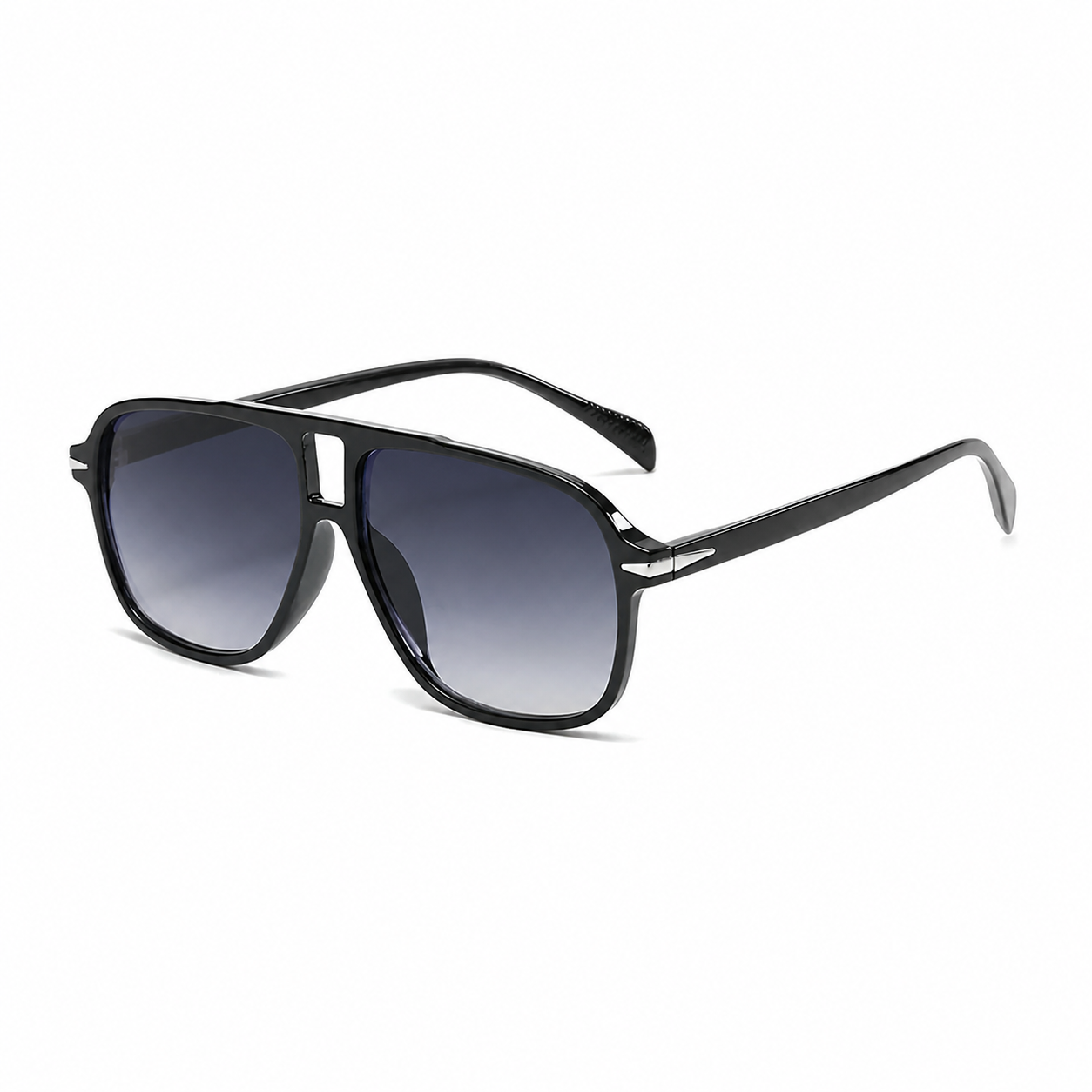Bruce & Co MONACO black frame navy lens angled view