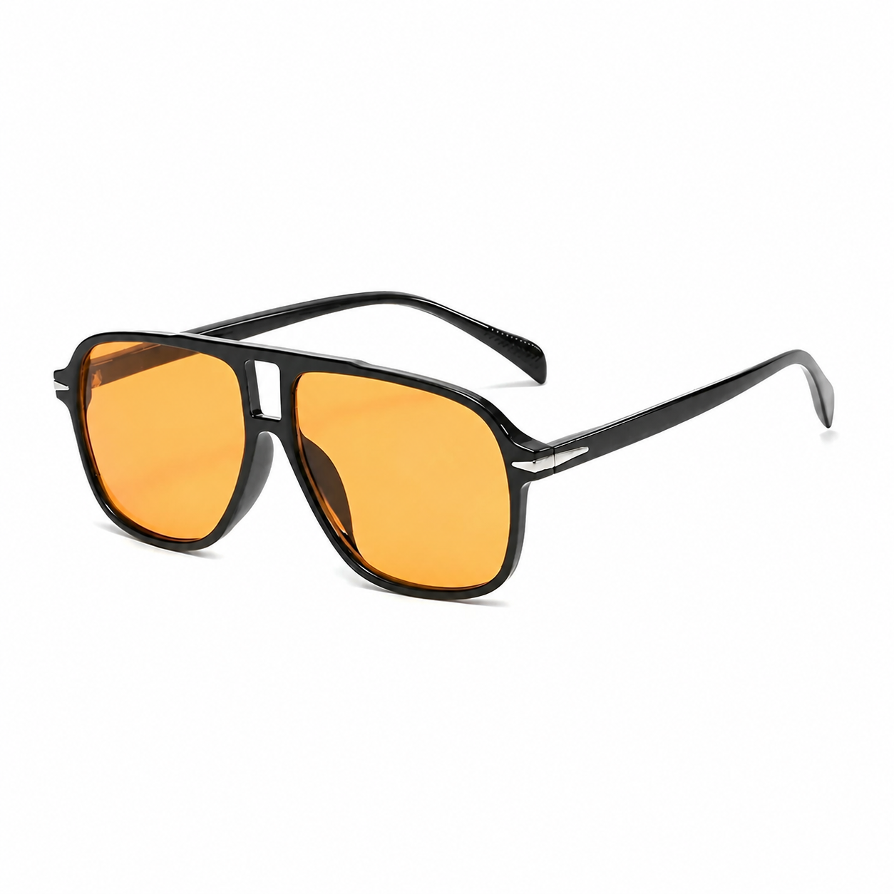 Bruce & Co MONACO black frame orange lens angled view