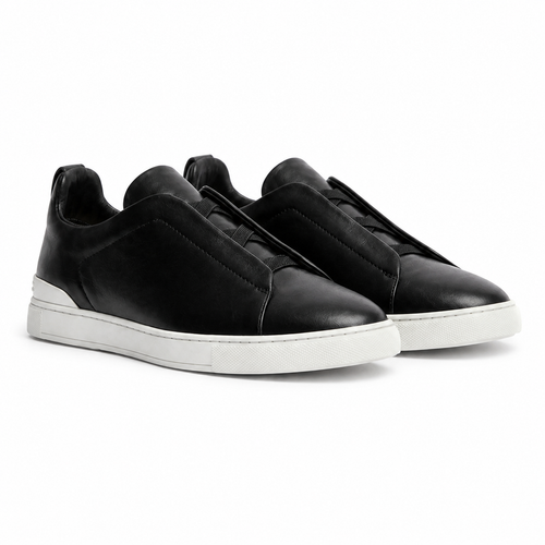 Bruce & Co Norvane black slip-on sneakers main angle
