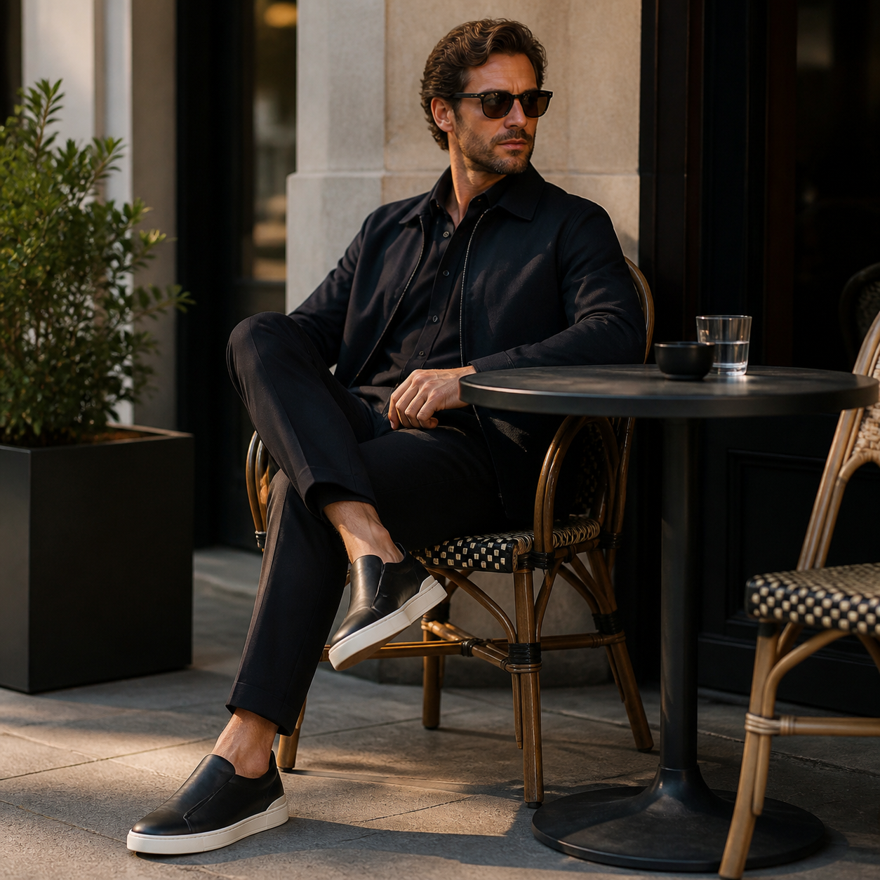 Bruce & Co Norvane black slip-on sneakers cafe editorial