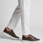 Bruce & Co Norvane dark brown laceless sneakers editorial studio styling