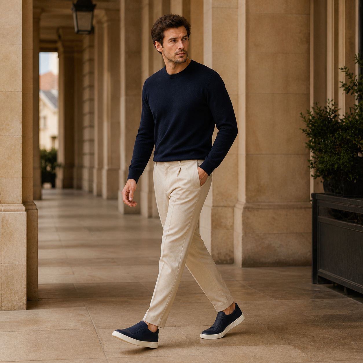 Men's Navy Low-Top Casual Sneakers – Bruce & Co Norvane – image 5