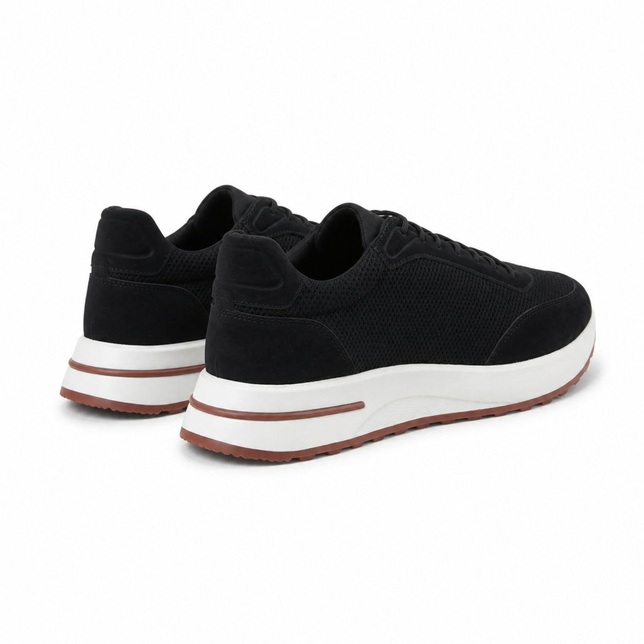 Bruce & Co Orvessa black runner sneakers rear view