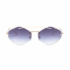 Bruce & Co TANGIER gold frame violet mist lens front view on pure white