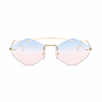 Bruce & Co TANGIER gold frame blush sky lens front view on pure white