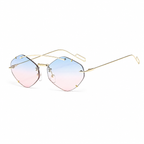 Bruce & Co TANGIER gold frame blush sky lens angled view on pure white