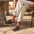 Bruce & Co Vellaro loafers terrace cafe editorial