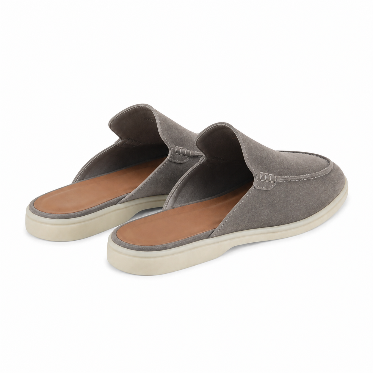 Men's Grey Open-Back Moc-Toe Loafers – Bruce & Co Vellaro – image 3