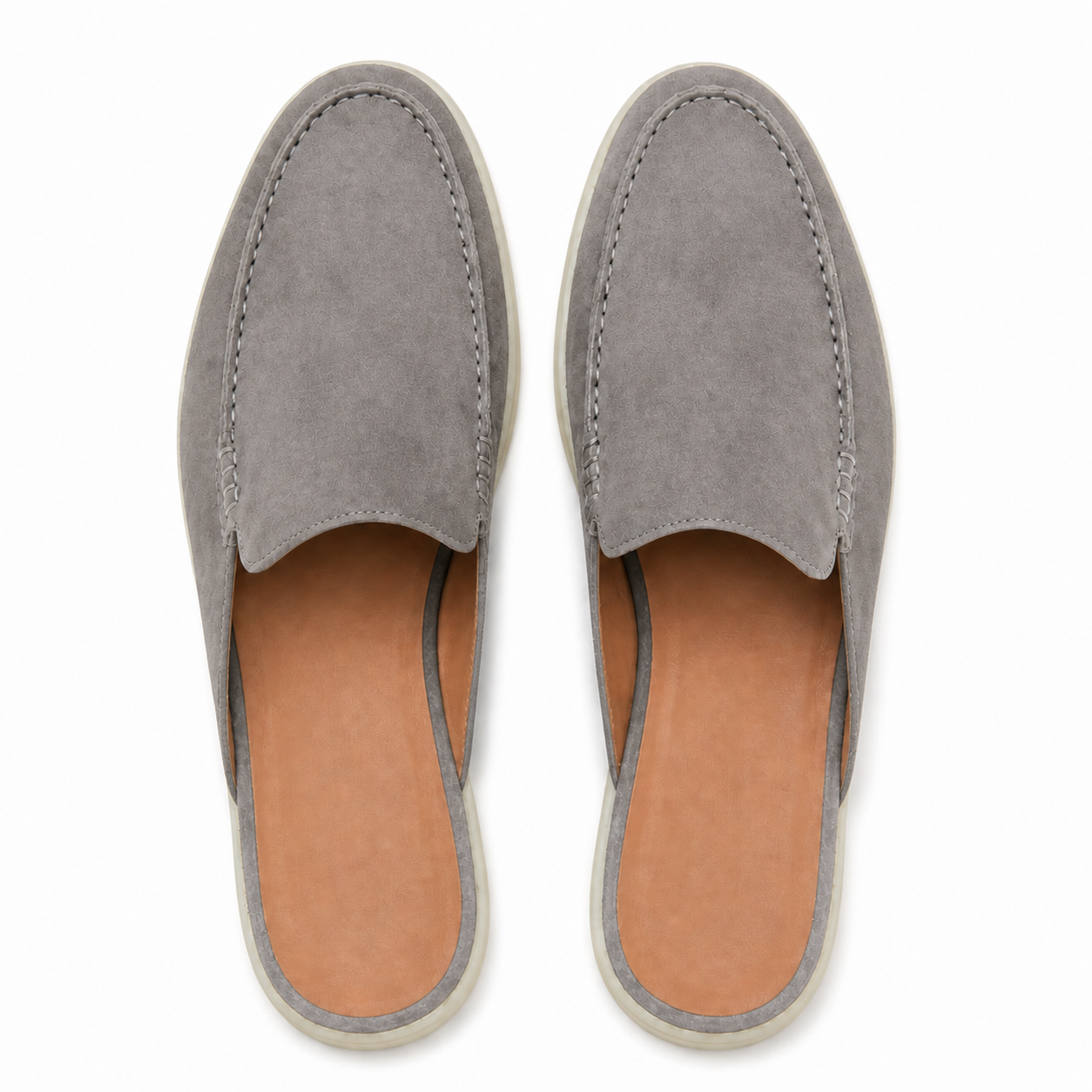 Men's Grey Open-Back Moc-Toe Loafers – Bruce & Co Vellaro – image 4