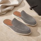 Men's Grey Open-Back Moc-Toe Loafers – Bruce & Co Vellaro – image 6