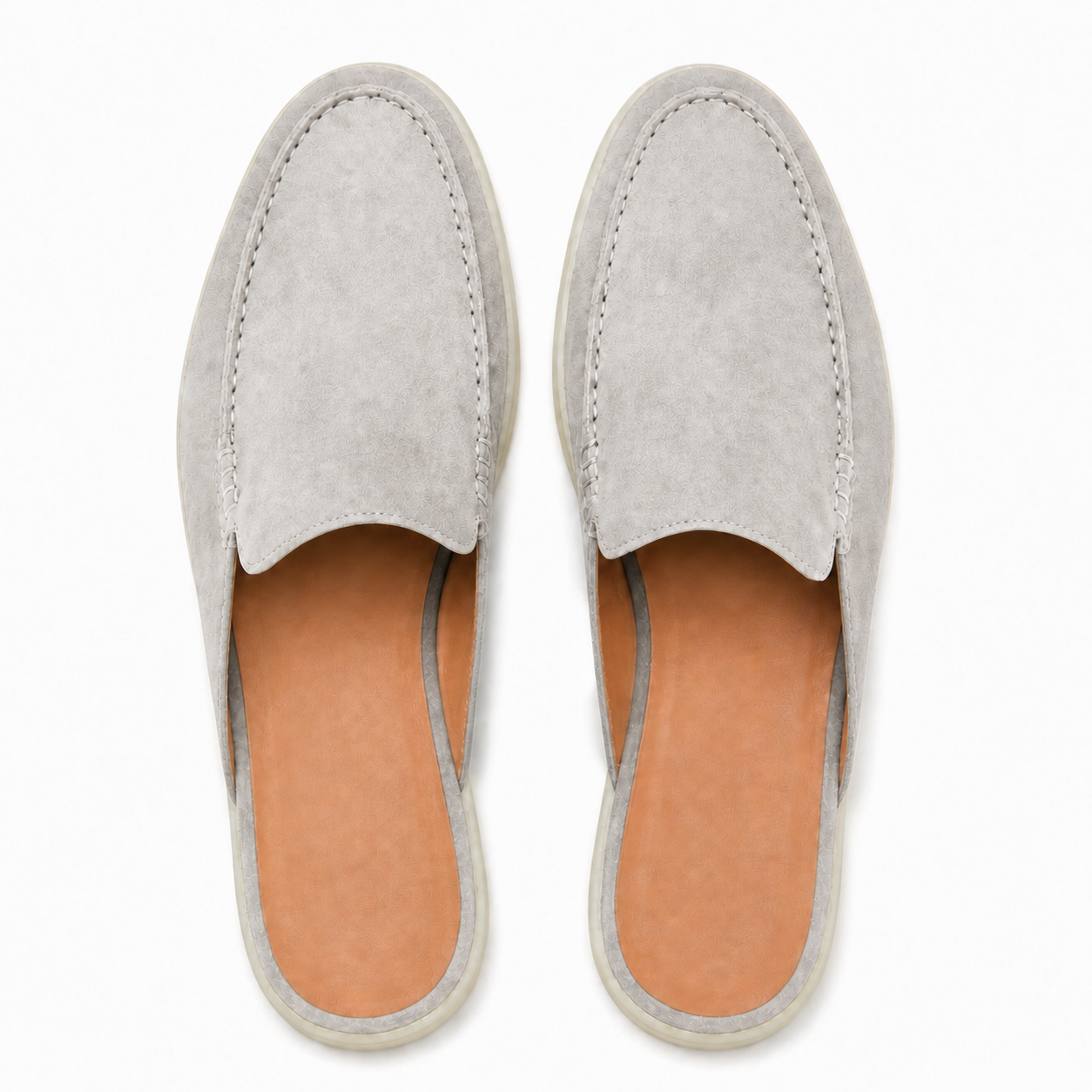 Men's Light Grey Open-Back Moc-Toe Loafers – Bruce & Co Vellaro – image 4