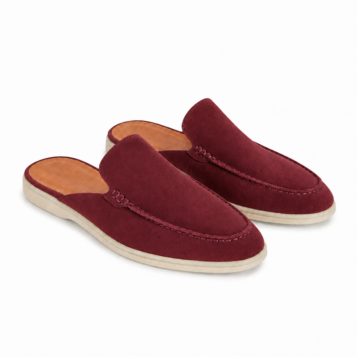 Men's Maroon Open-Back Moc-Toe Loafers – Bruce & Co Vellaro – image 1
