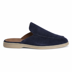 Men's Navy Open-Back Moc-Toe Loafers – Bruce & Co Vellaro – image 1