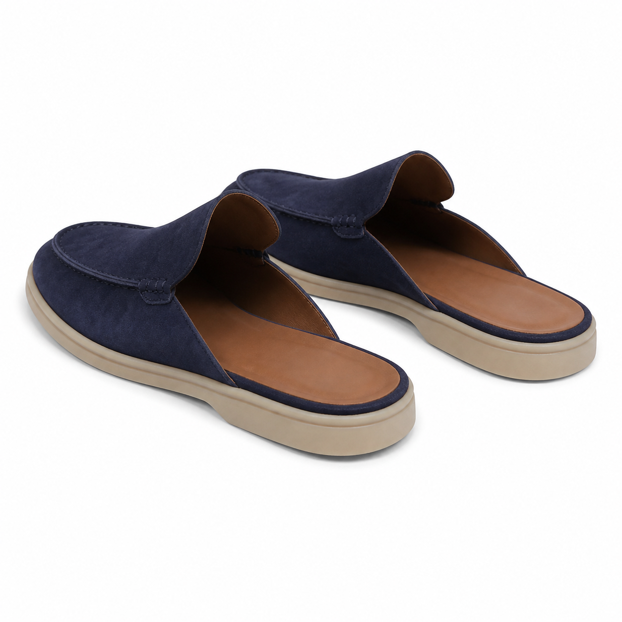 Men's Navy Open-Back Moc-Toe Loafers – Bruce & Co Vellaro – image 4
