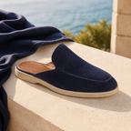 Men's Navy Open-Back Moc-Toe Loafers – Bruce & Co Vellaro – image 5