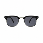 Bruce & Co VIENNA black frame grey polarized lens front view on pure white