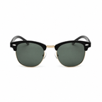 Bruce & Co VIENNA black frame olive polarized lens front view on pure white