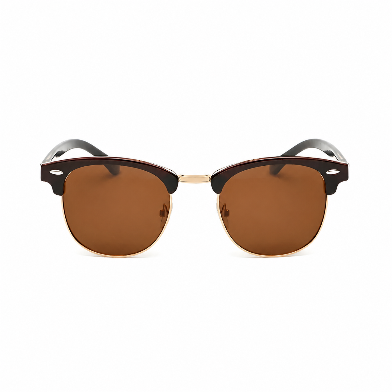 Bruce & Co VIENNA amber frame brown polarized lens front view on pure white