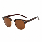 Bruce & Co VIENNA amber frame brown polarized lens angled view on pure white