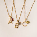 Bruce & Co Initial & Birthstone Charm Necklace