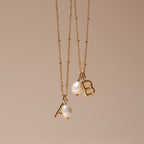 Bruce & Co Initial & Pearl Necklace