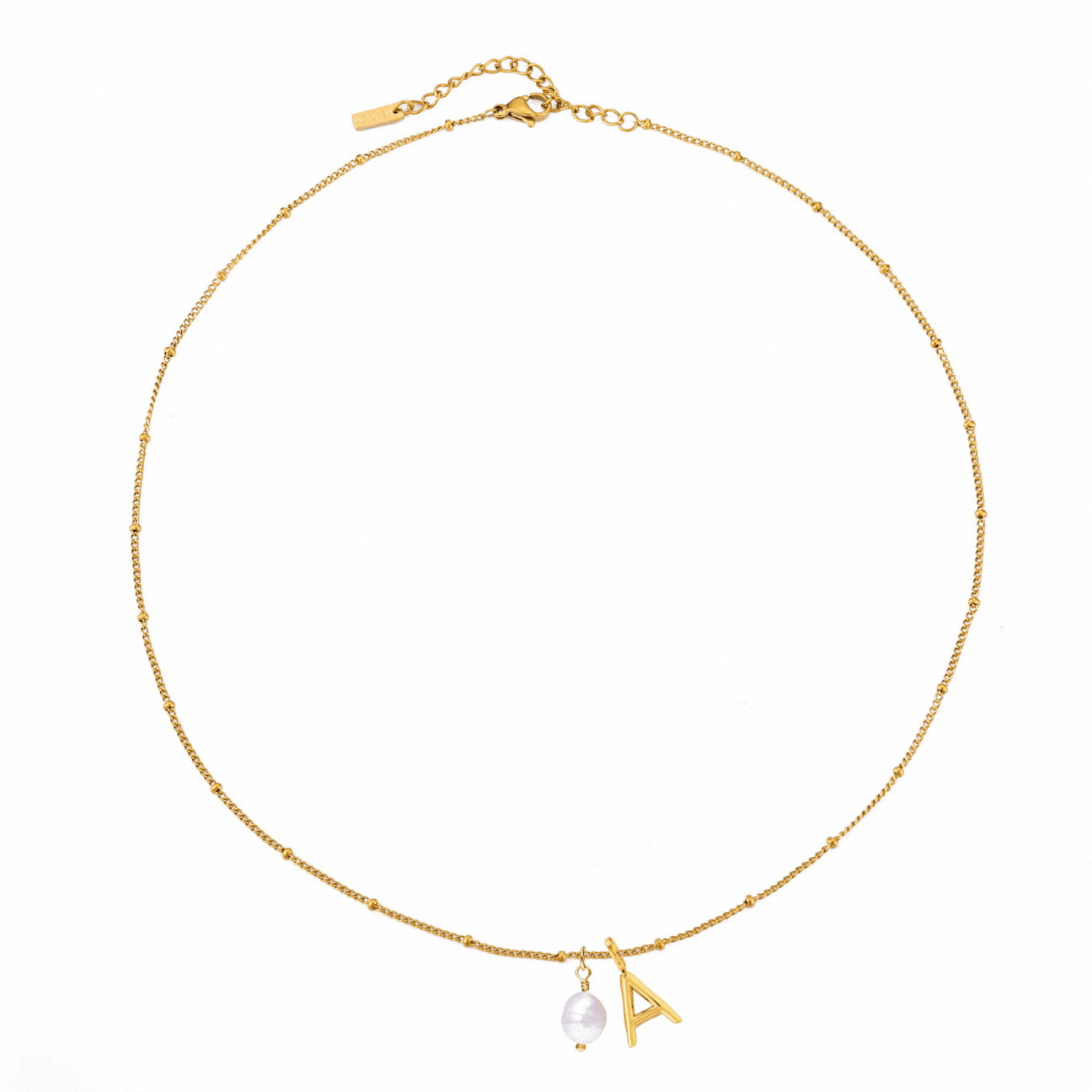 Bruce & Co Initial & Pearl Necklace