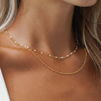 Bruce & Co White Enamel Double Layer Choker, 40 cm