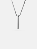 Bruce & Co Linea – Long Bar Pendant Necklace, 40 mm, Stainless Steel