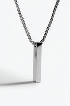 Bruce & Co Linea – Long Bar Pendant Necklace, 40 mm, Stainless Steel