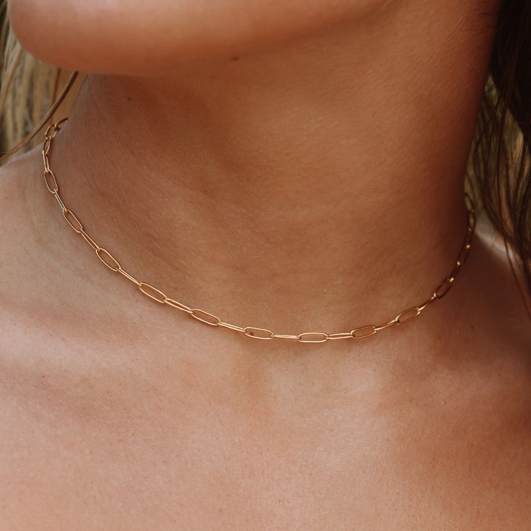 Bruce & Co Cozumel – Paperclip Chain Choker, 3 mm × 39 cm