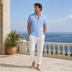 Lorvaro blue and white set on a coastal terrace