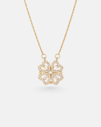 Bruce & Co Lucky Hearts – Convertible Clover and Four Hearts Necklace, Gold-Tone