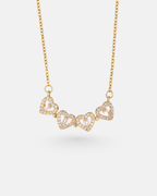 Bruce & Co Lucky Hearts – Convertible Clover and Four Hearts Necklace, Gold-Tone