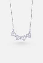 Bruce & Co Lucky Hearts – Convertible Clover and Four Hearts Necklace, Silver-Tone