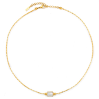 Bruce & Co Lune – Mother-of-Pearl Pendant Necklace, Stainless Steel